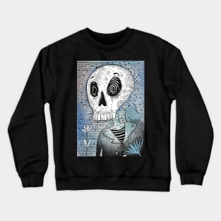 Skull and blue bird Crewneck Sweatshirt